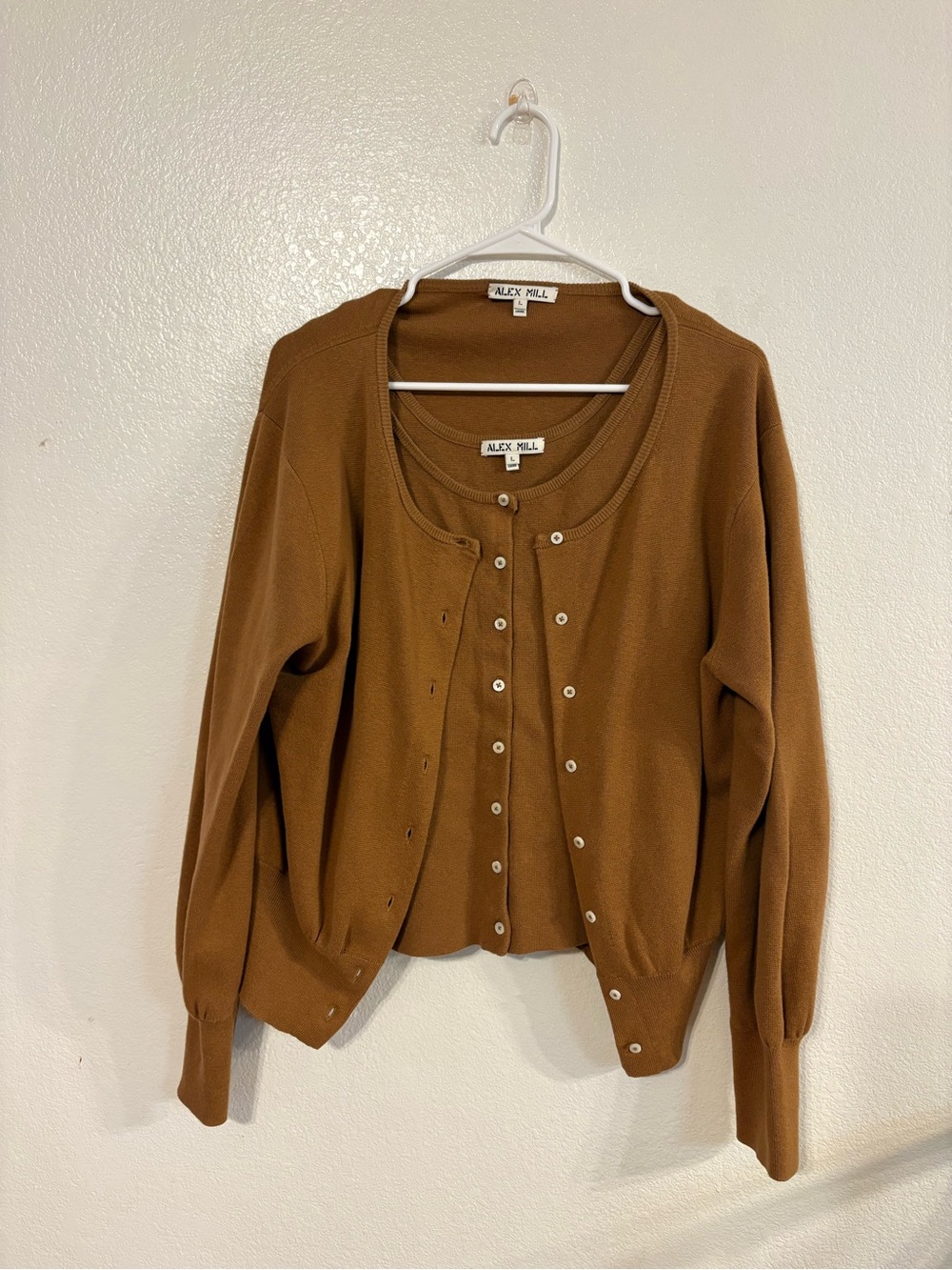 Alex Mill Women's Brown Knit Button-Front Tank & Cardigan Size L - Picture 8 of 14